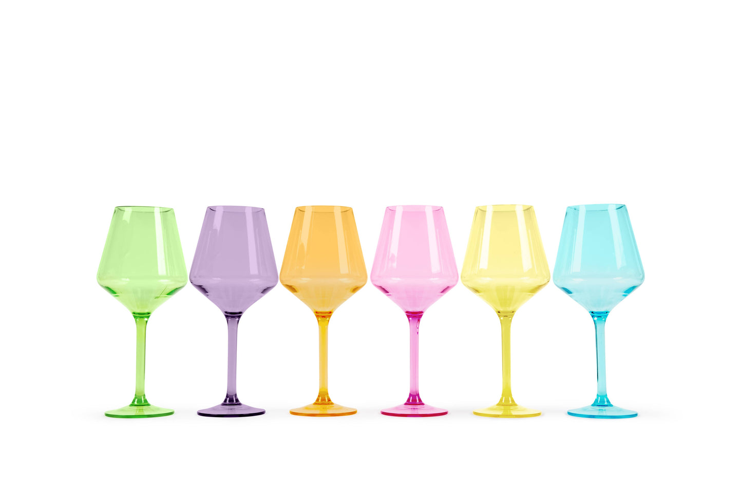 Acrylic Stemmed Wine Glasses-Bright
