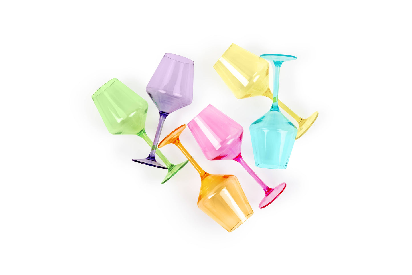 Acrylic Stemmed Wine Glasses-Bright