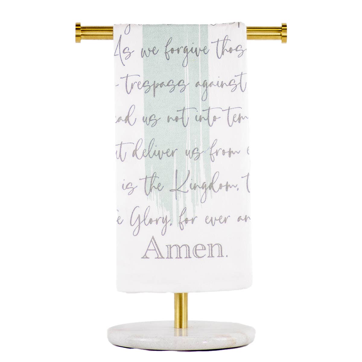 Lord's Prayer Hand Towel White/Ice/Gray 20x28