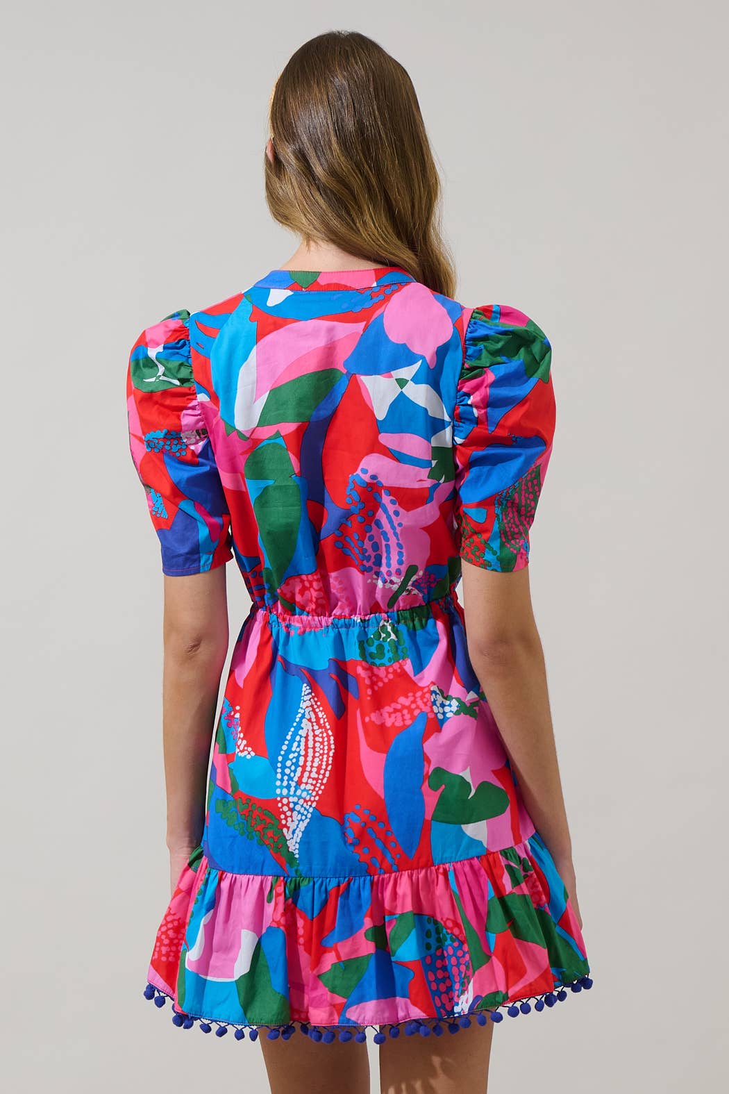 *PREORDER* Floral Gerica Shift Mini Dress: Pink, Blue & Green