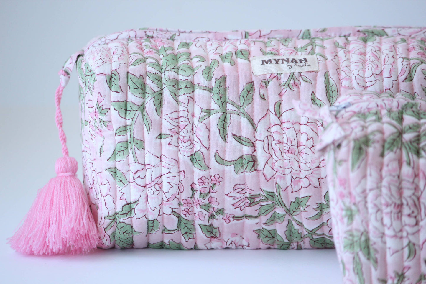 Bunny Rose Floral Travel/ Makeup Bag