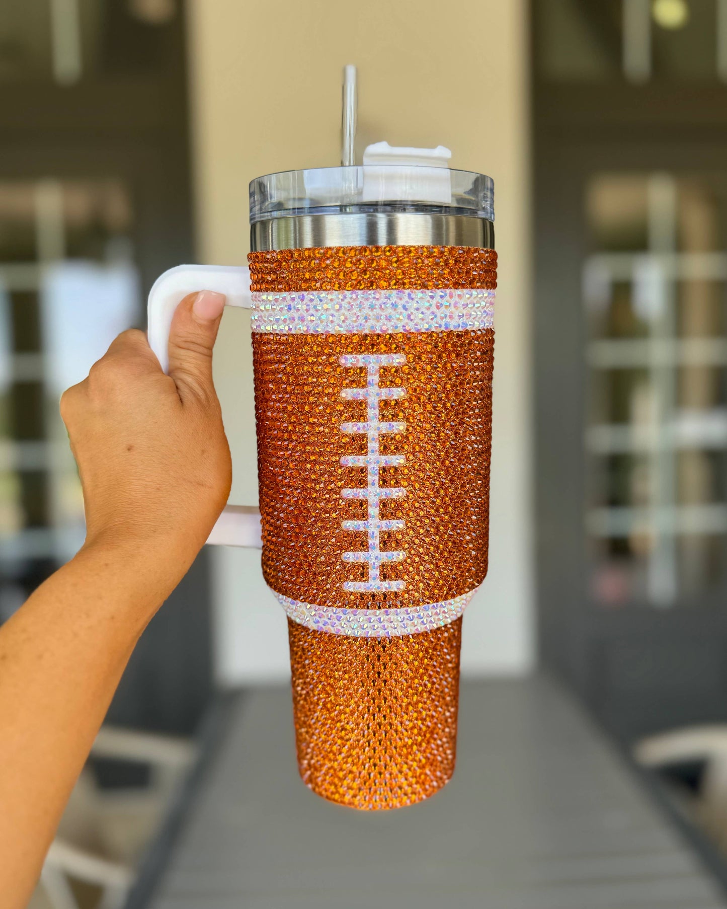 ORANGE "Team Spirit" FOOTBALL 40 Oz. Tumbler