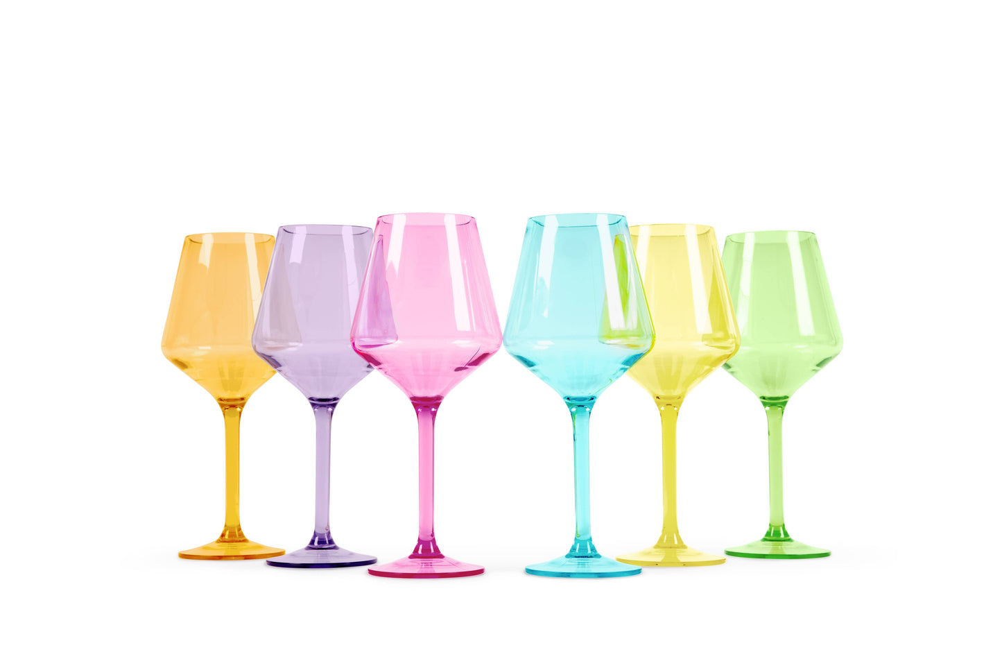Acrylic Stemmed Wine Glasses-Bright