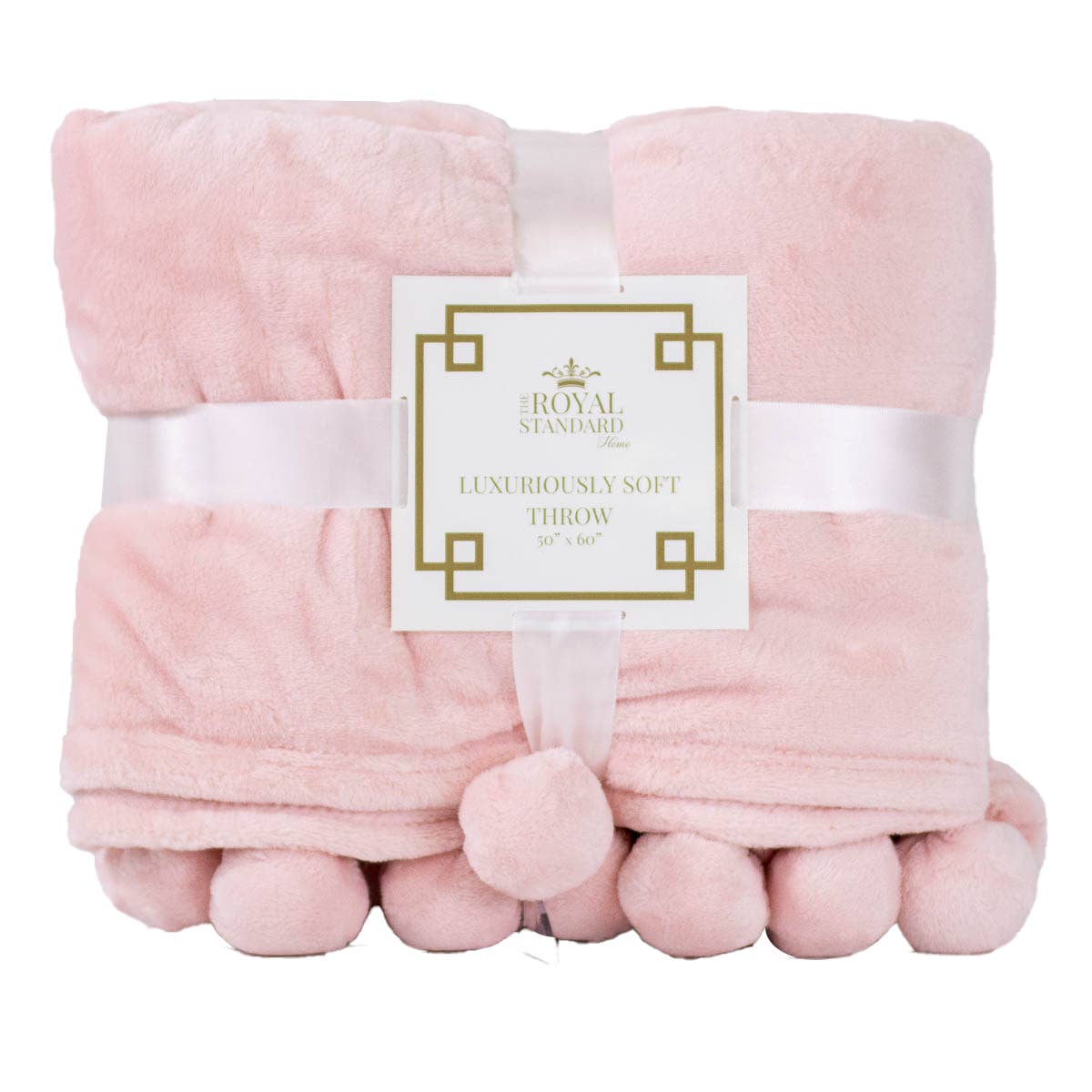 Cozy Pom Pom Throw, Light Pink