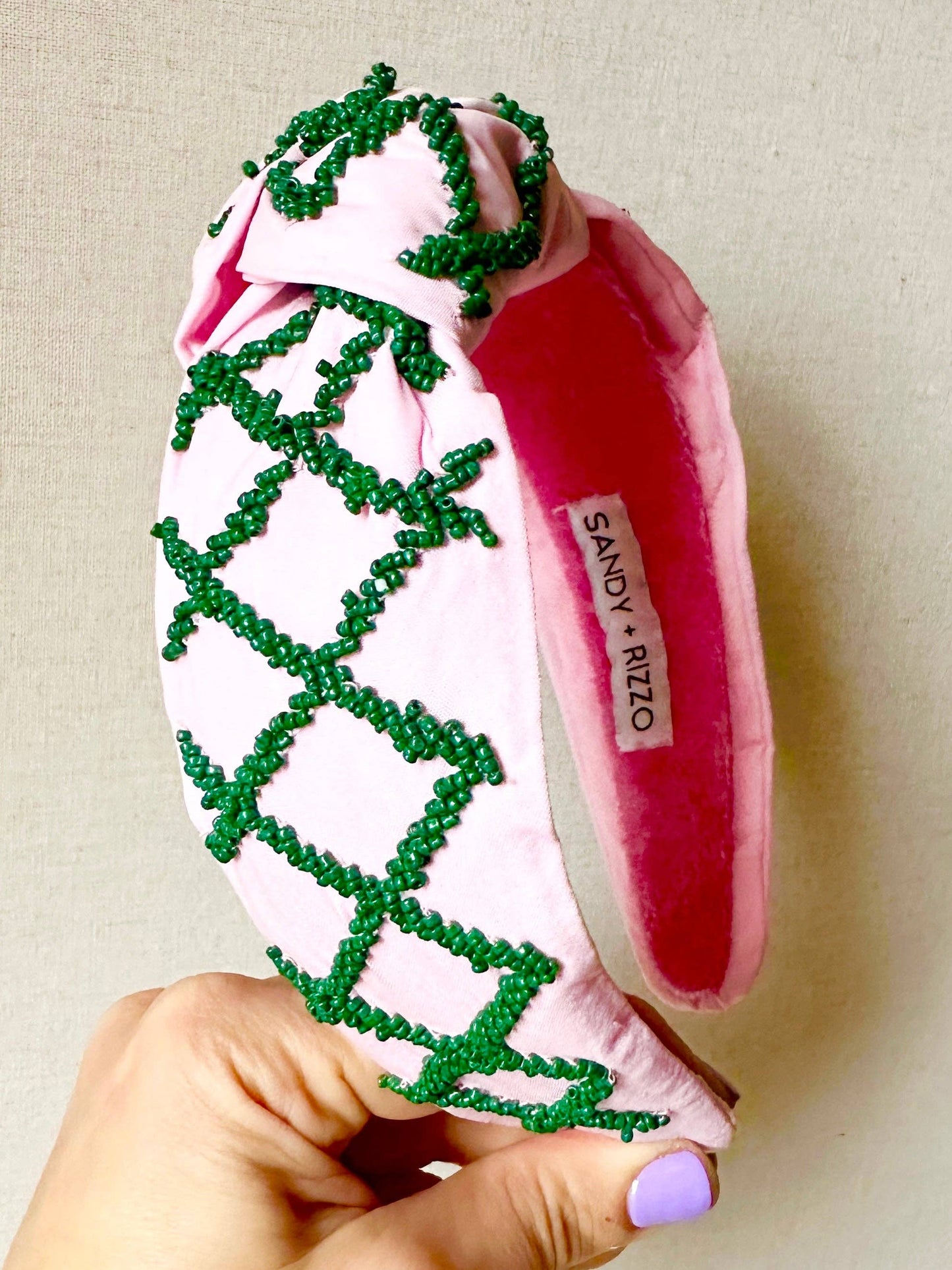 Pink lattice headband