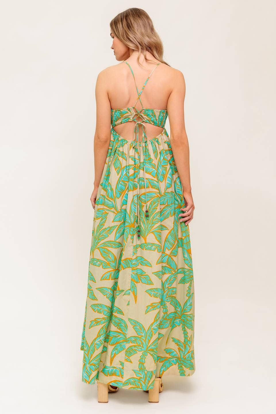 *PREORDER*Palm Sundress: Taupe & Aqua