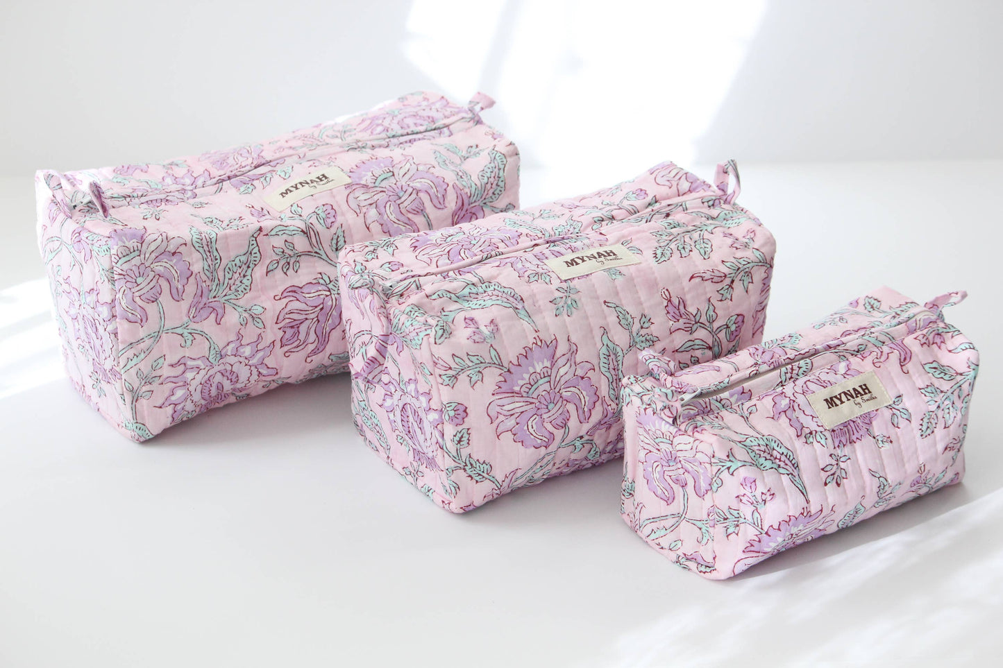 Lavender Floral Travel/ Makeup Bag