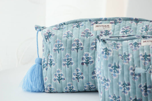 Dusty Blue Travel/ Makeup Bag