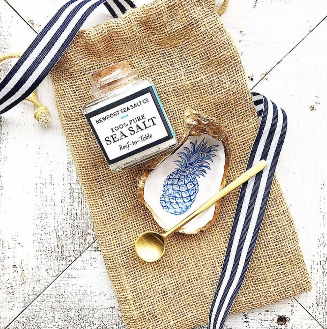 Salt & Pepper Set: Natural Oyster w/ Mother of Pearl spoons