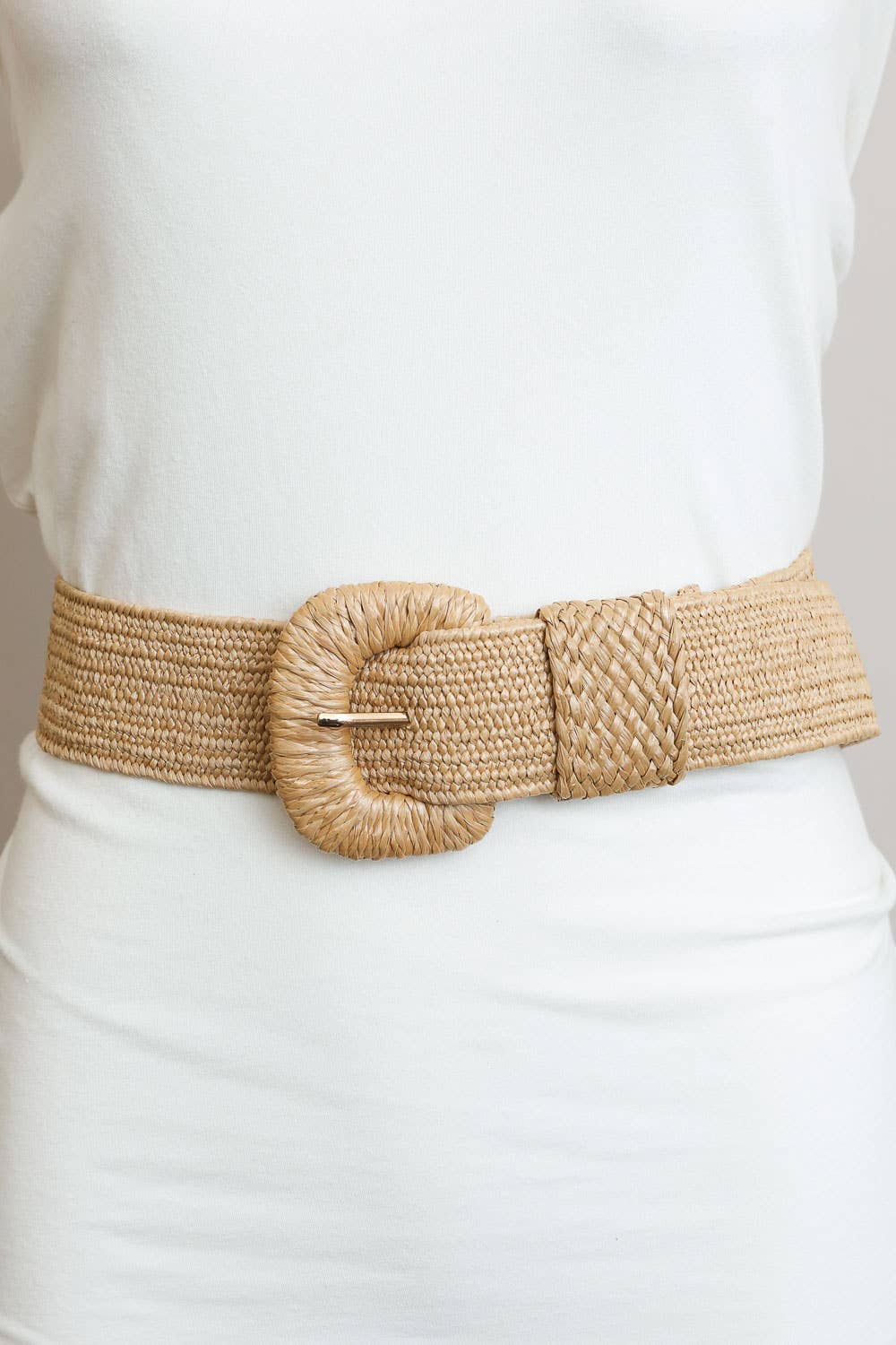 Raffia Belt-Tan