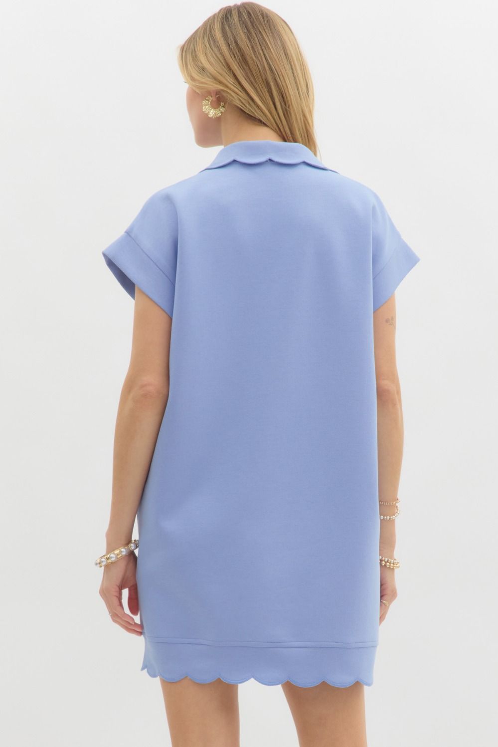 Knit Pullover Dress: Blue
