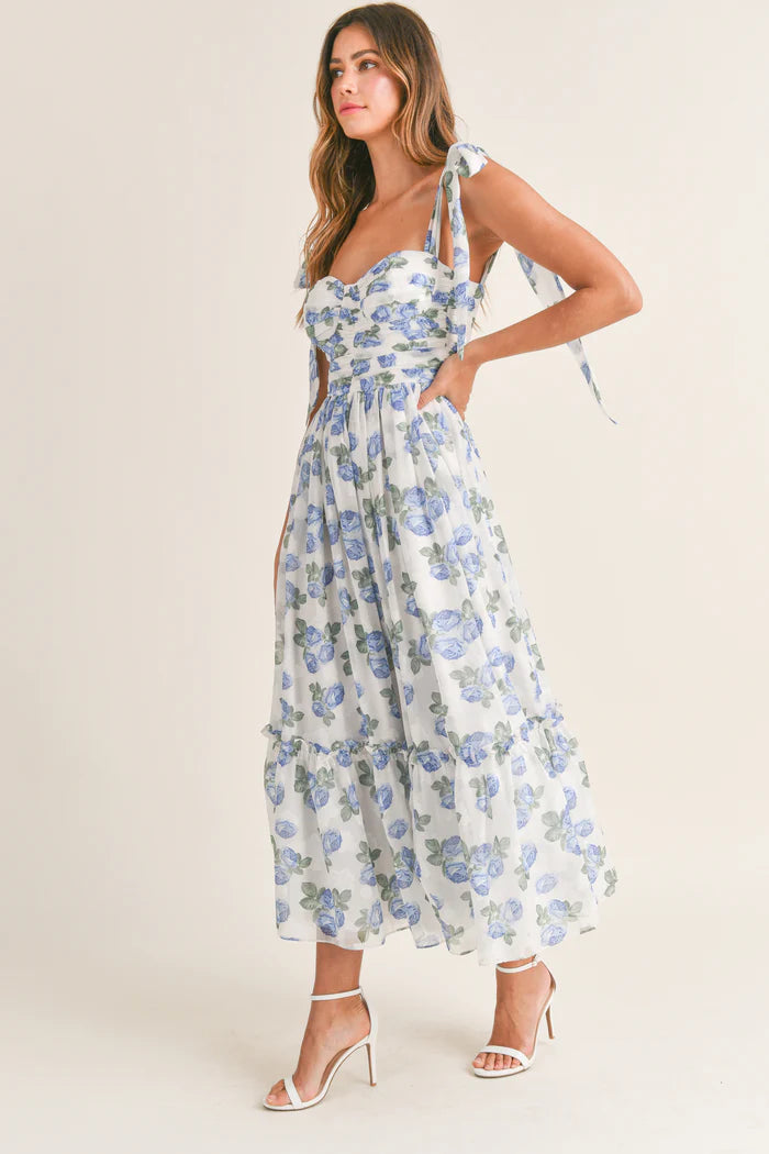 Ruched Floral Dress