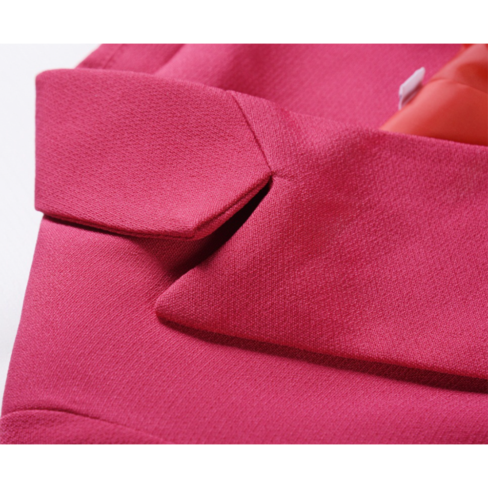 Fashionable Short Double Breasted Suit Jacket: Pink