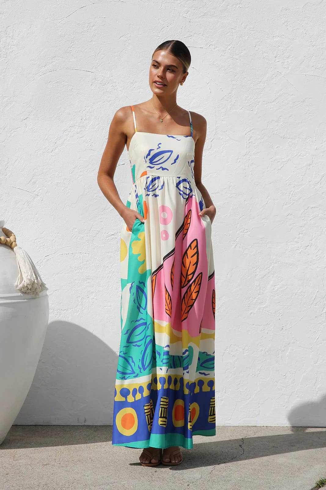 silk sling dress Final SaleHenley Butterfly Dark Pattern Sling Dress
