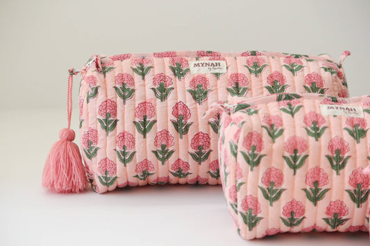 Blush Marigold Travel/ Makeup Bag