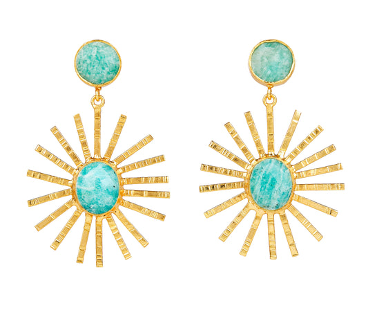 Amazonite Sunburst Earrings