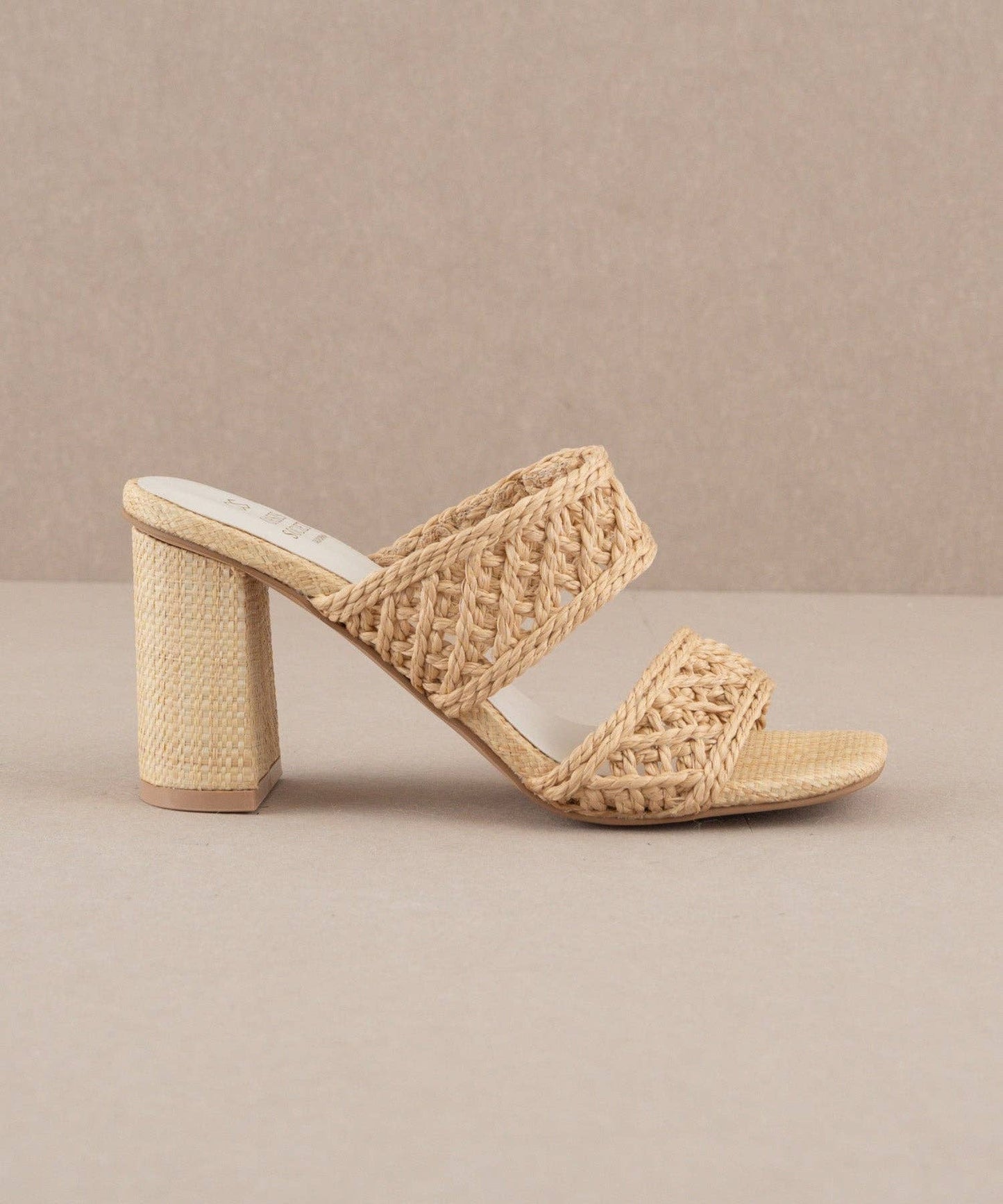 The Barbara Woven Double Band Heel: WHEAT