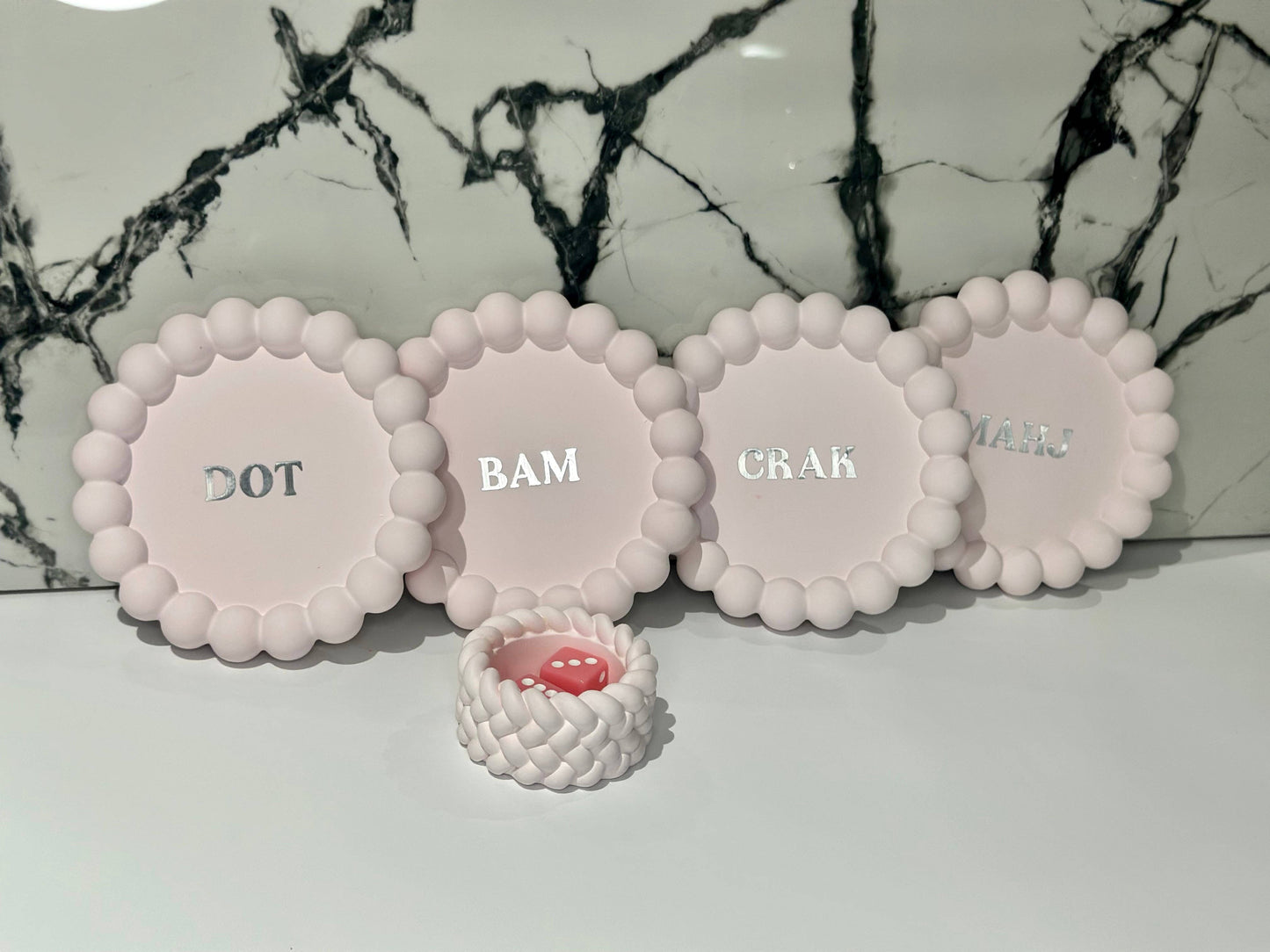 The Lara Lounge Set: Gold Dice (Set of Two) / Pale Pink / Mahj Edition GOLD