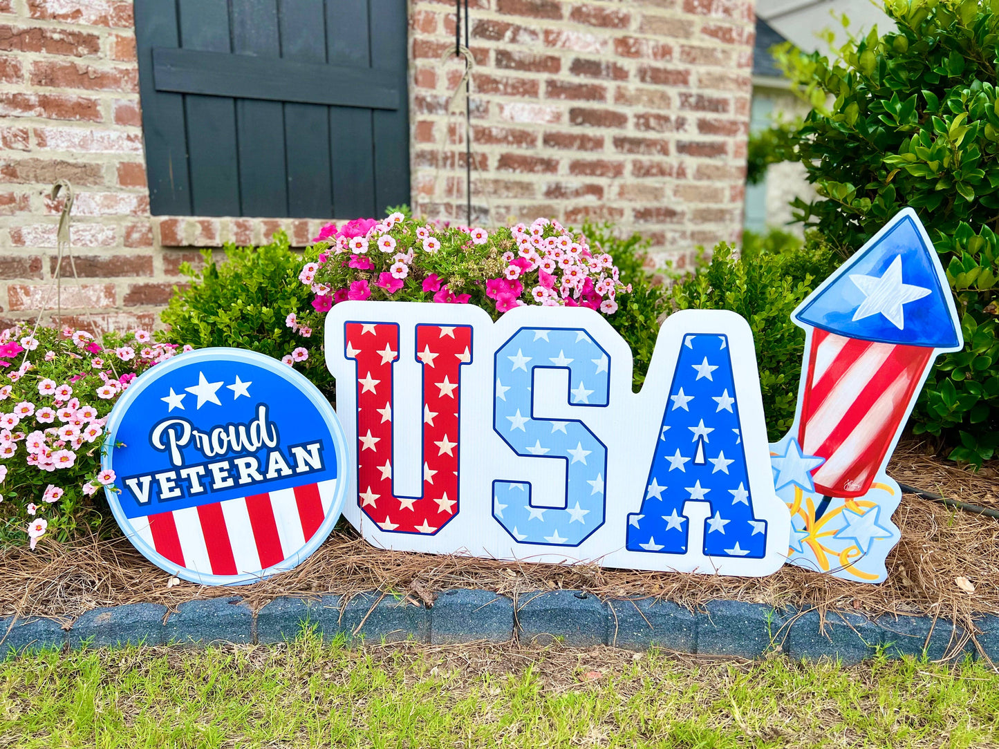 Grouped USA Garden Stake