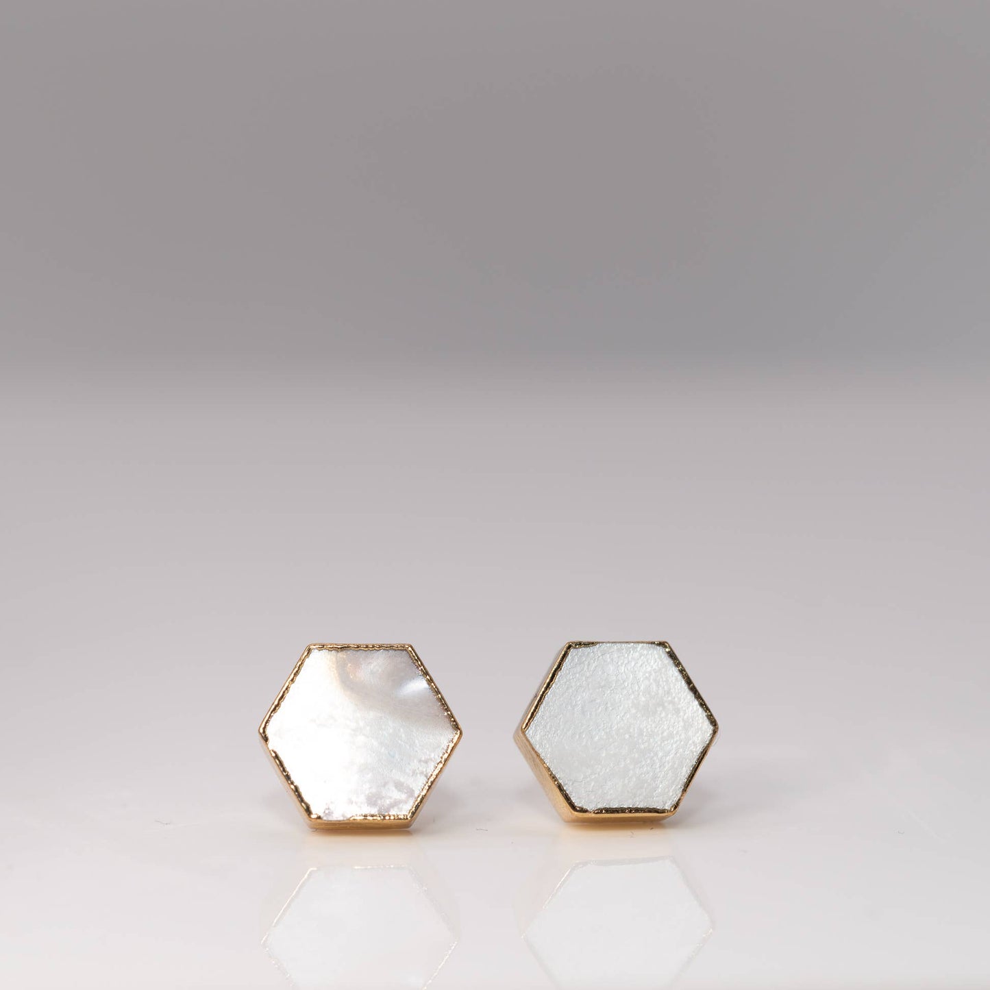 Mother Of Pearl Hexagon Studs