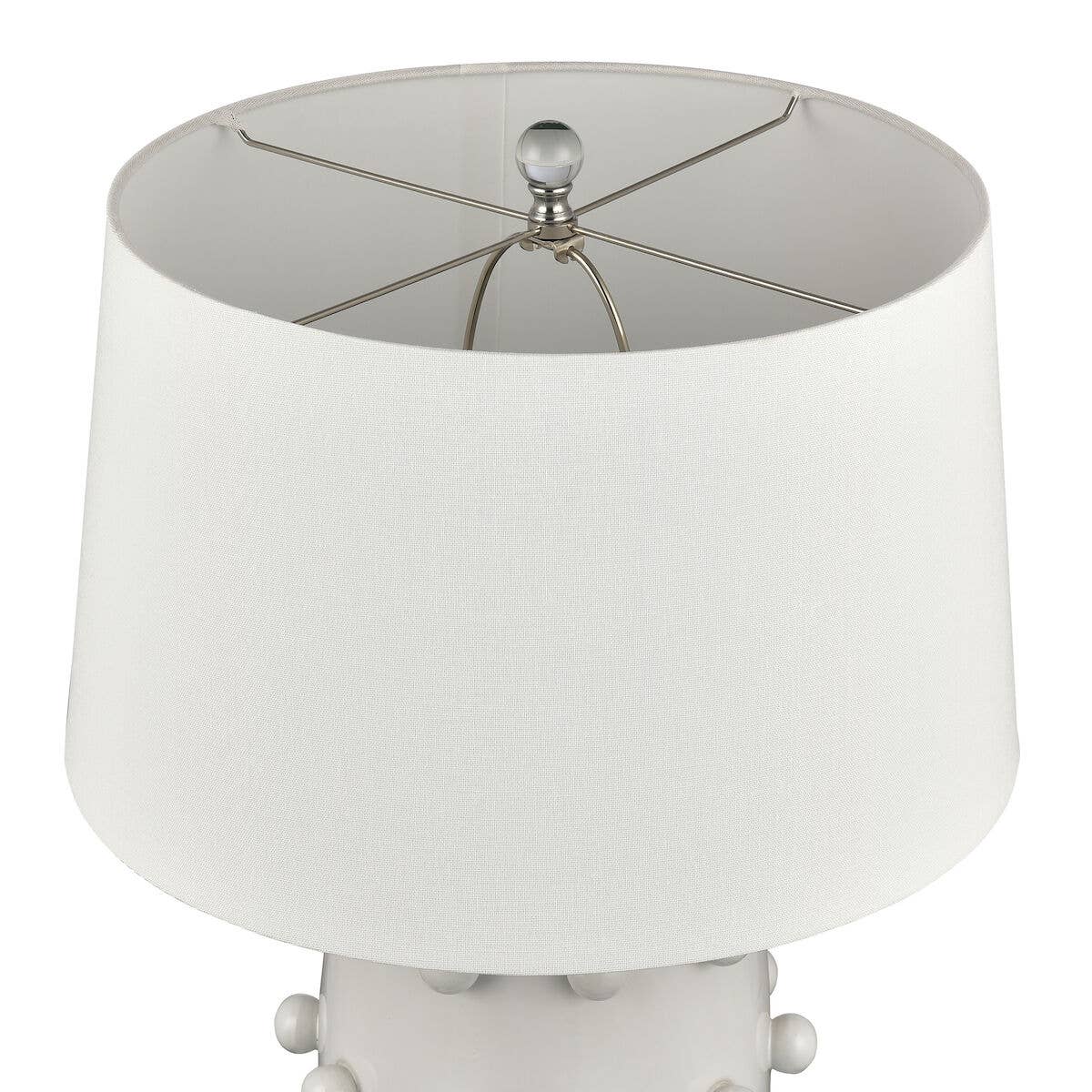 Studded White Table Lamp, 25" H