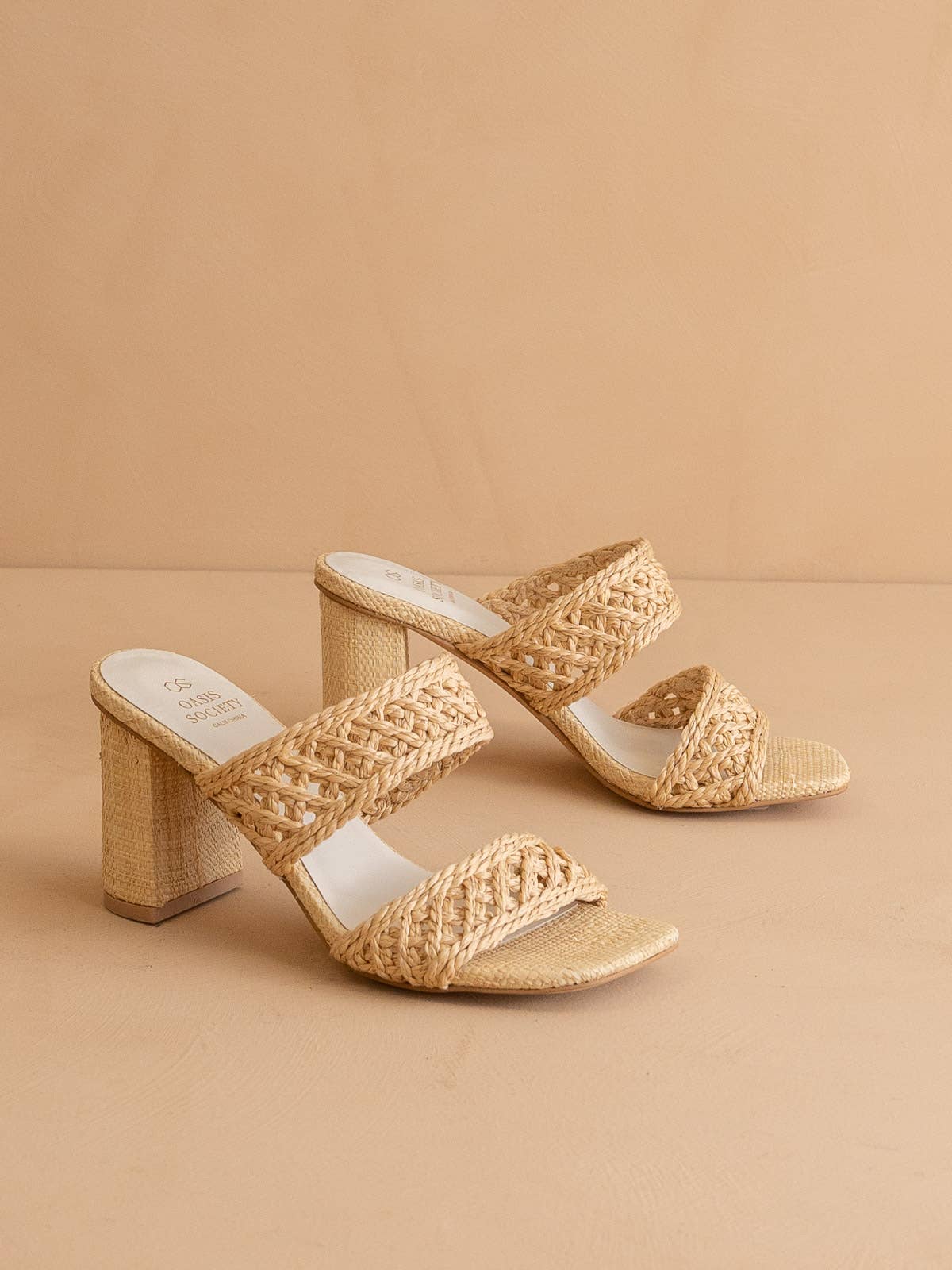The Barbara Woven Double Band Heel: WHEAT