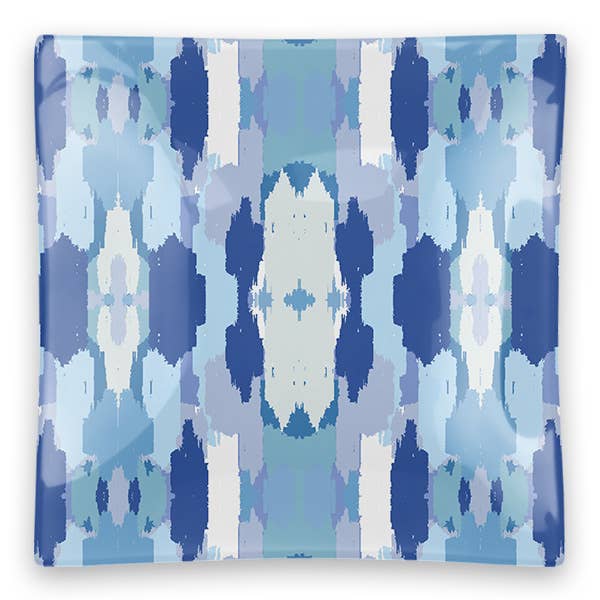Belmont Glass Tray - New!: Blue