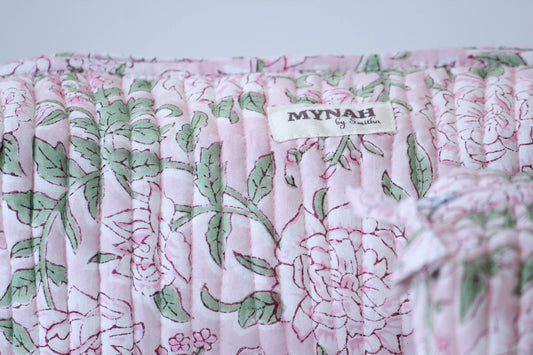 Bunny Rose Floral Travel/ Makeup Bag