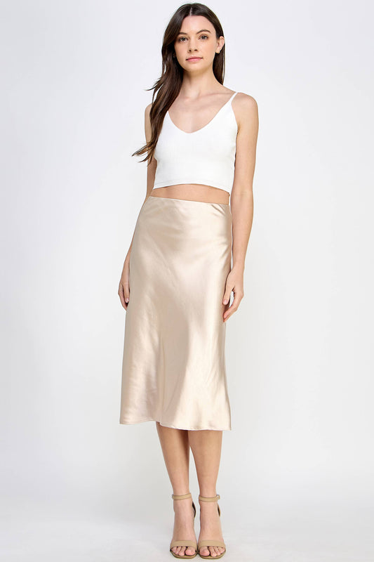 Satin Midi Skirt