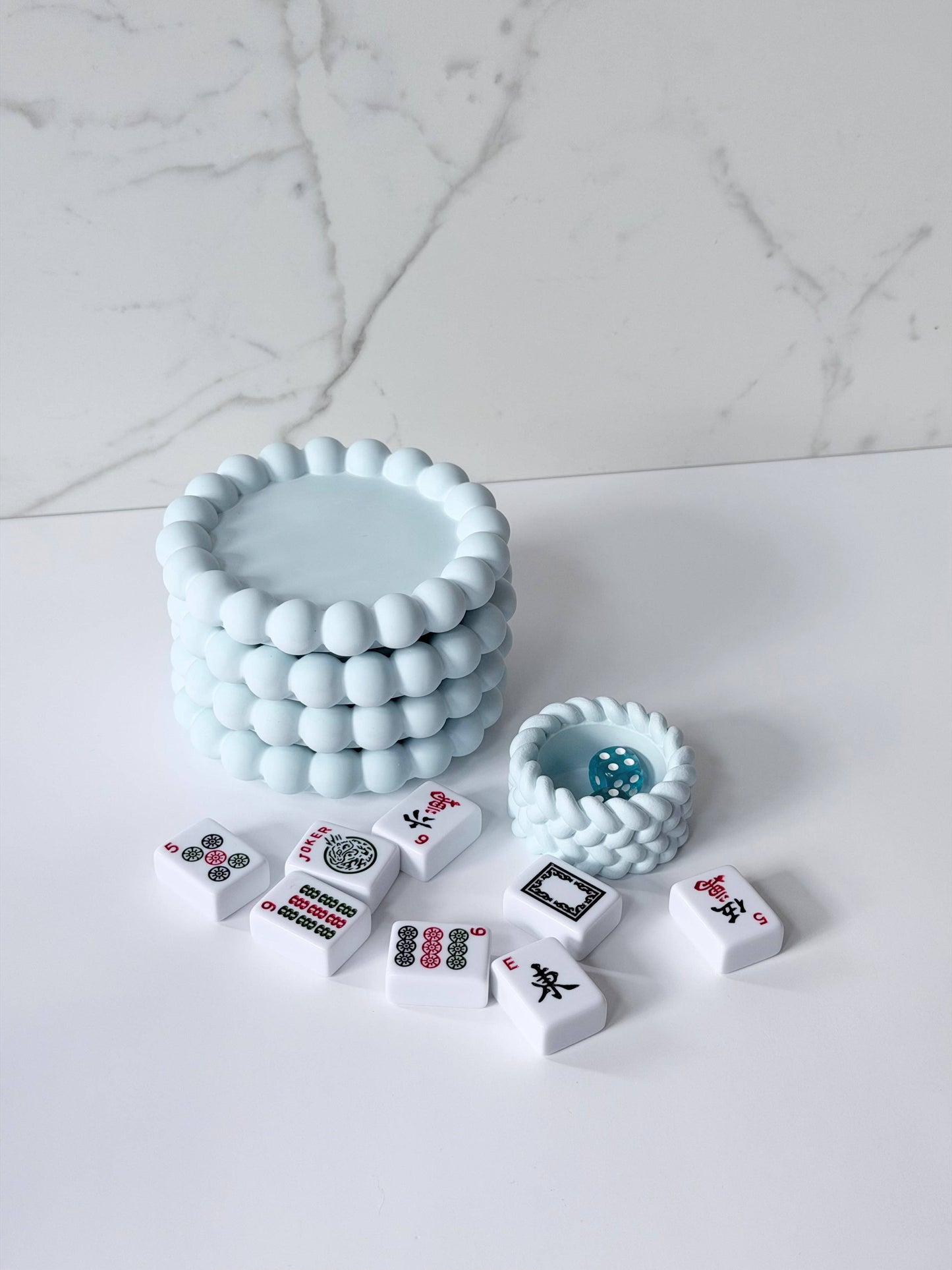 The Lara Lounge Set: Gold Dice (Set of Two) / Powder Blue / Mahj Edition GOLD