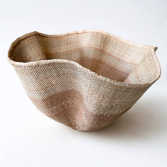 Wavy Palm Leaf Dancing Basket: Large