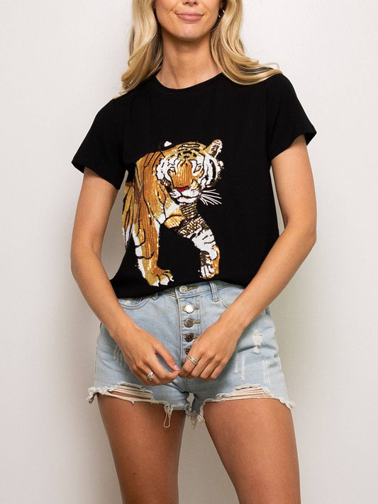 Tiger Wrap Around Tee: S WHITE