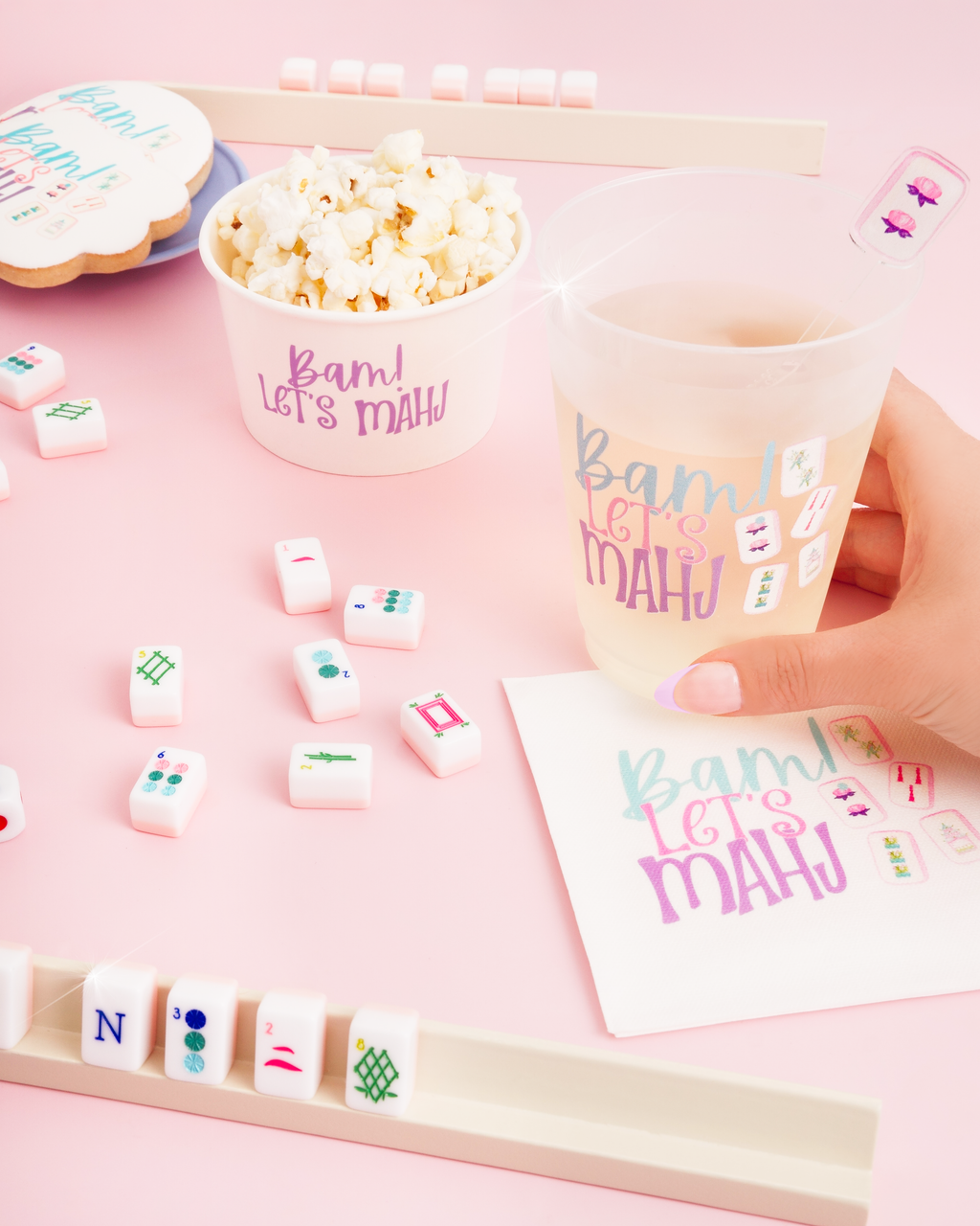 Bam Let's Mahj Mahjong Paper Snack Cup | set of 10, 8 oz