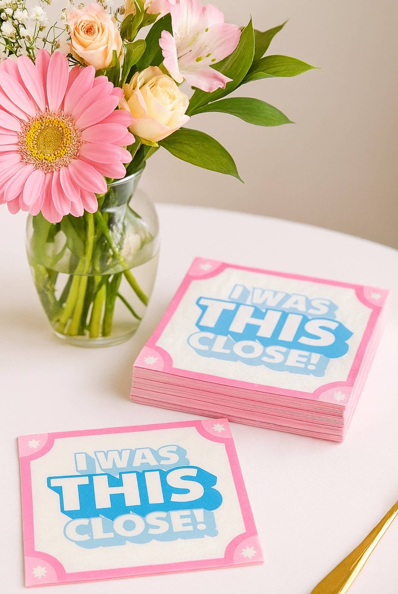 "I Was THIS Close!" Cocktail Napkins