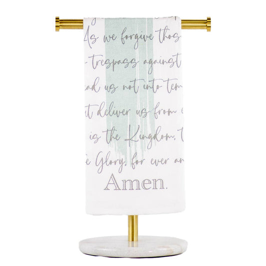Lord's Prayer Hand Towel White/Ice/Gray 20x28