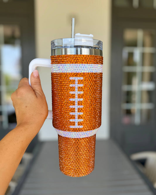 ORANGE "Team Spirit" FOOTBALL 40 Oz. Tumbler