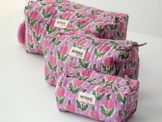 Berry Floral Travel / Makeup Bag