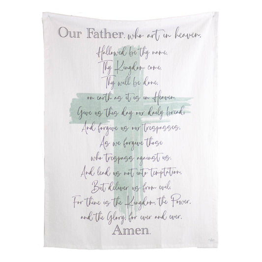 Lord's Prayer Hand Towel White/Ice/Gray 20x28