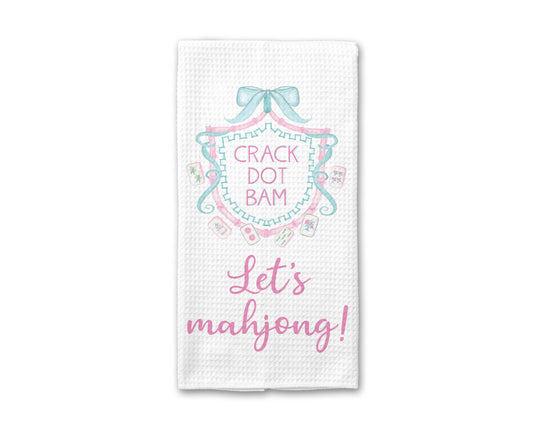 Mahjong Kitchen Towel Mah jongg Tile Game Decor Hostess Gift