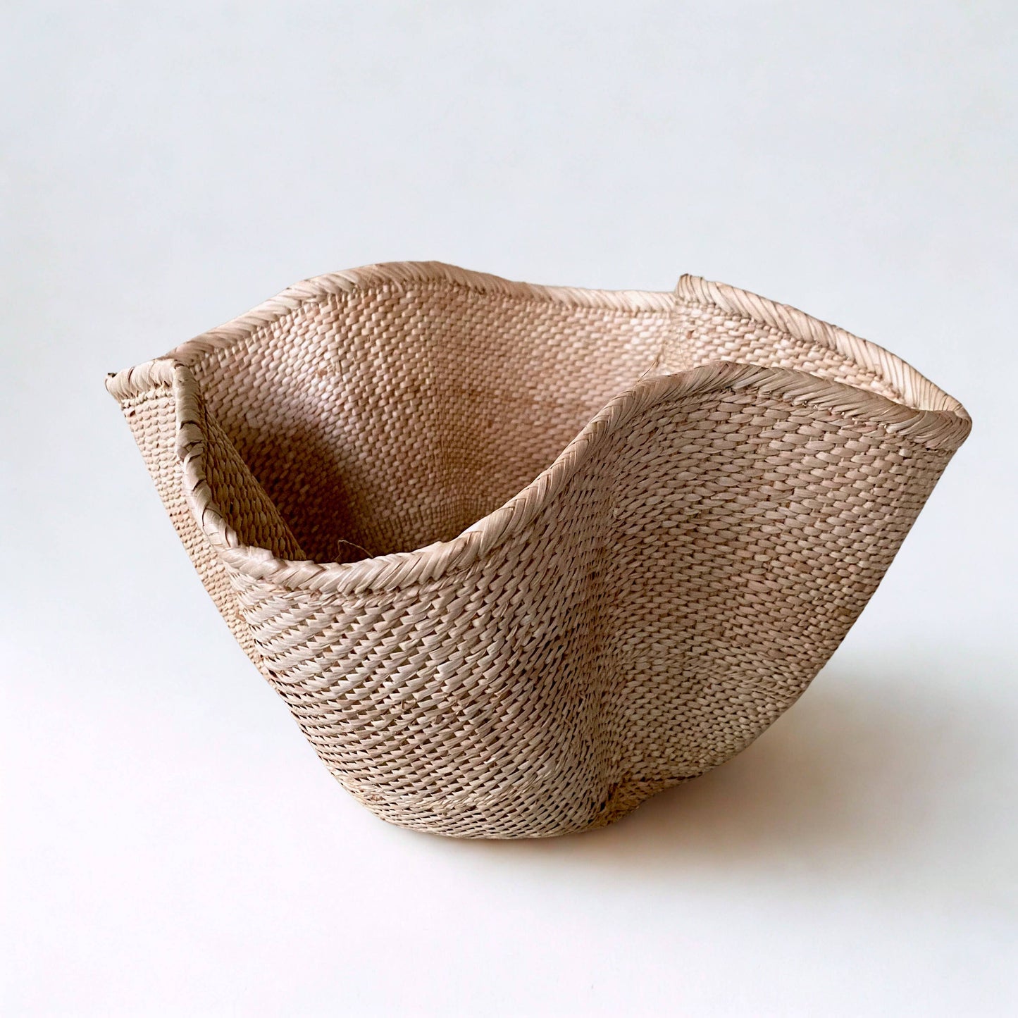 Wavy Palm Leaf Dancing Basket: Large