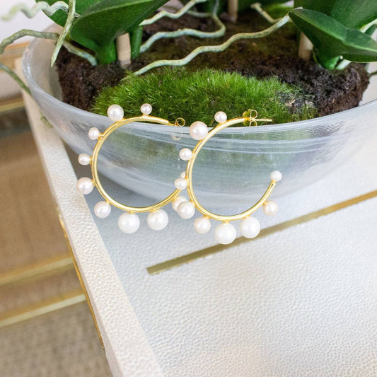 Pearl Hoops | Medium
