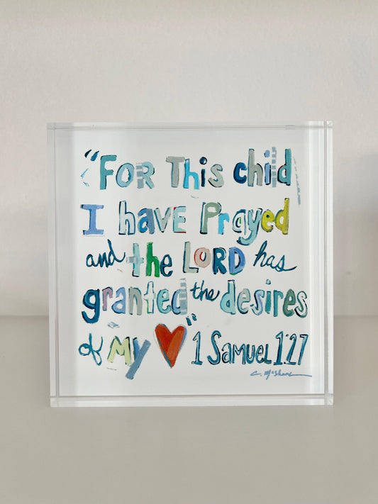 "1 Samuel 1:27 verse" acrylic block