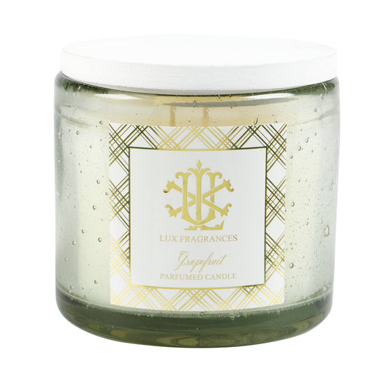 Grapefruit 12oz Clear Glass with White Lid Candle