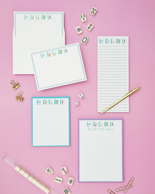 Mahjong Tiles Turquoise Notepad | 4.25x5.5 inches