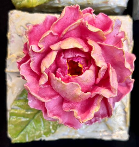 4X4 inch Clay Peony Artwork: asst