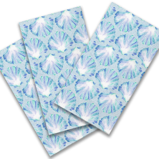 Blue Scallop Shells Guest Towel
