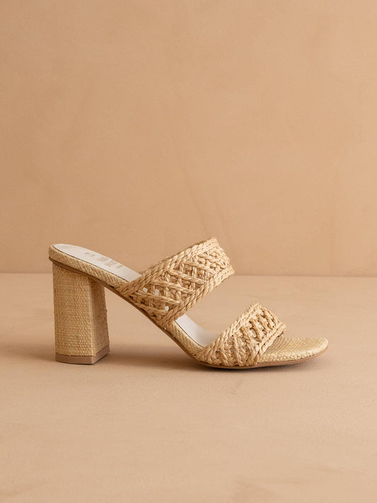 The Barbara Woven Double Band Heel: WHEAT