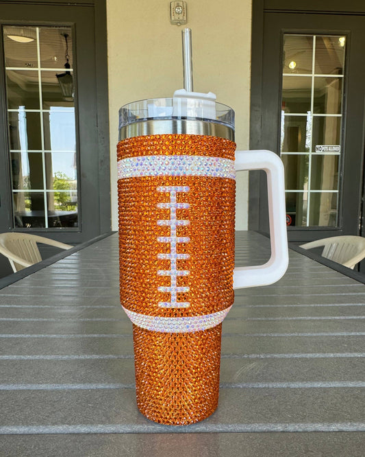 ORANGE "Team Spirit" FOOTBALL 40 Oz. Tumbler