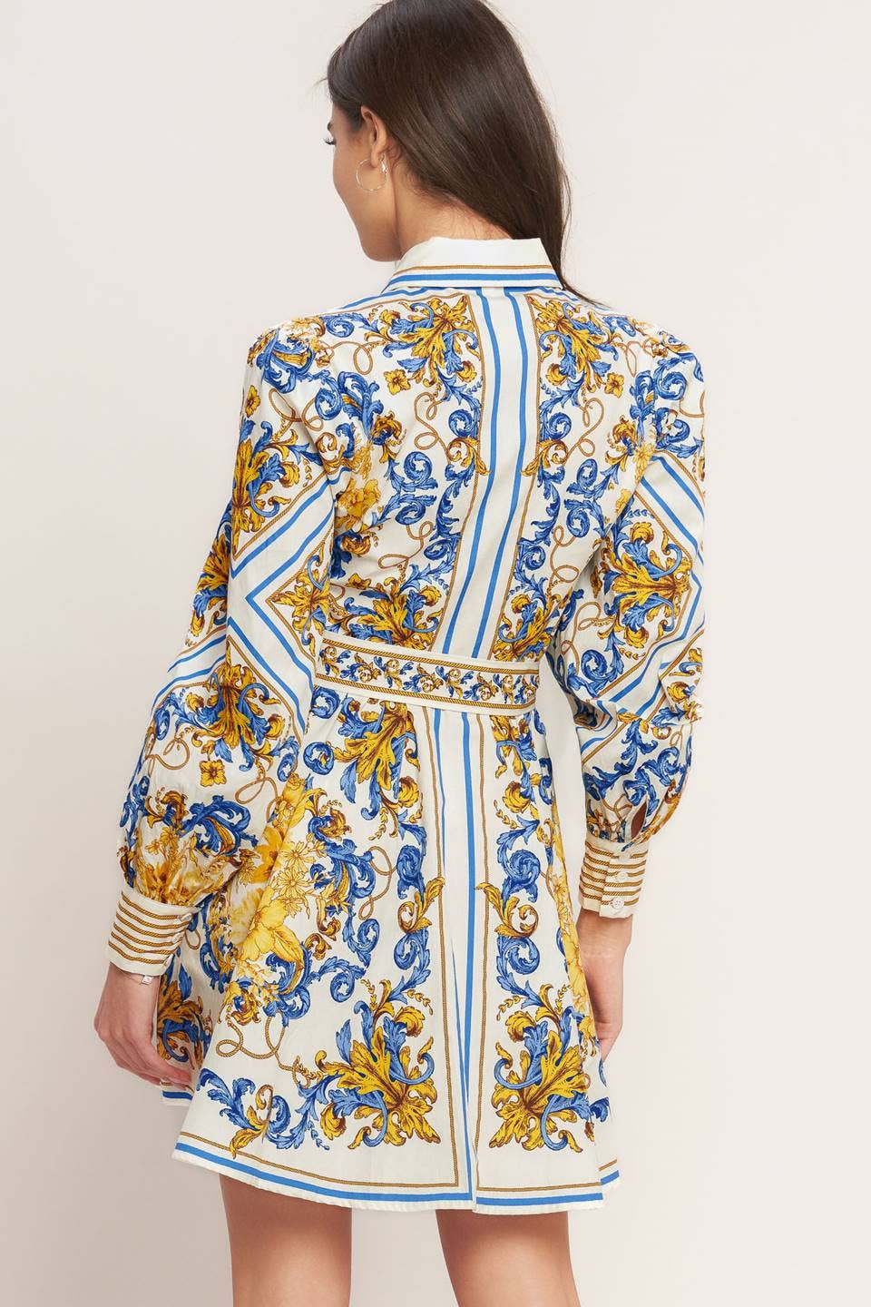 A printed woven mini dress - ID23279: OFF WHITE / Contemporary / S
