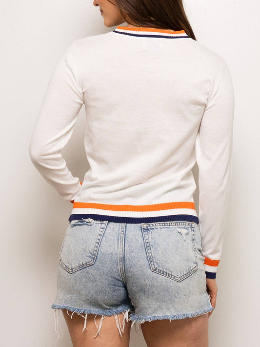 Long Sleeve Thin Knit Auburn Tiger Sweater: XS